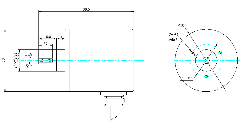 JL5806系列20圈角度編碼器 JL5806系列20圈角度編碼器